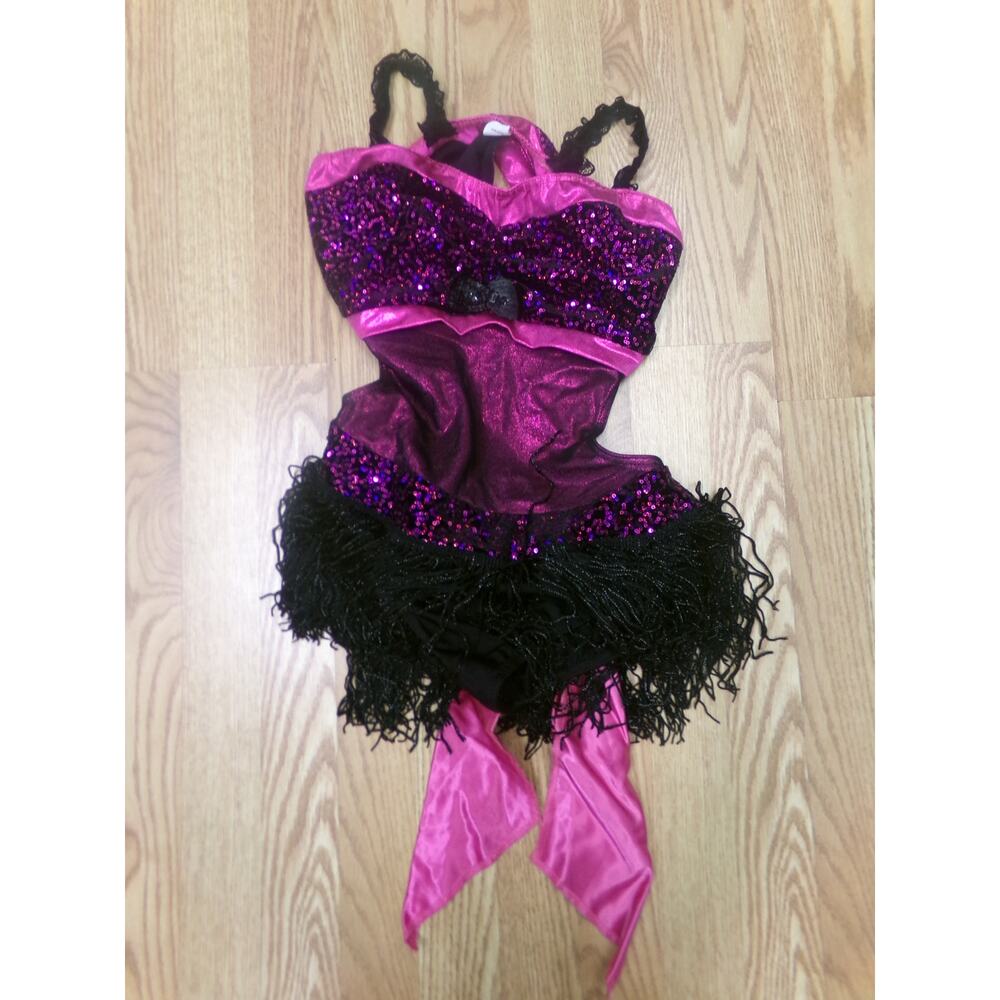 Dance Costume Large Adult Pink AWCT 11517 Tap Jazz Latin Musical Theater Fringe